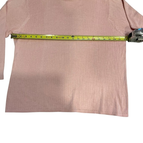 Bill blass vintage 100% silk women’s funnel neck pullover sweater pink size XL - Picture 3 of 6